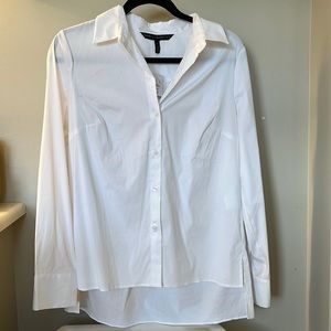 NWT White House Black Market Boyfriend Shirt - White - size 6
